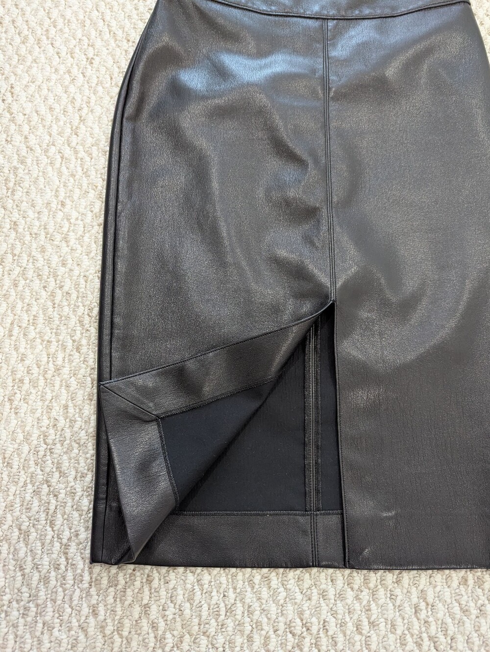 Babaton Aritzia Pegu Skirt Size 6 Vegan Leather Midi High Waist - Picture 14 of 14